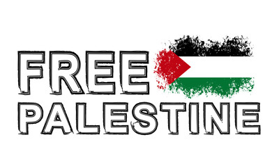 Typography Free Palestine grunge style. Vector illustration