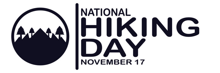 National Hiking Day Vector illustration. November 17.  Suitable for greeting card, poster and banner