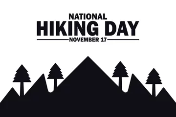Deurstickers National Hiking Day Vector illustration. November 17. Holiday concept. Template for background, banner, card, poster with text inscription. © DEEP