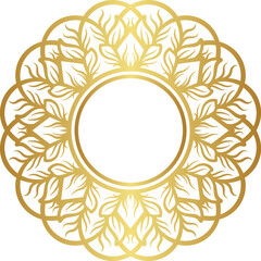 Mandala with gold color gradations