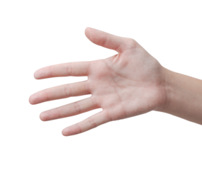 Open hand close up isolated