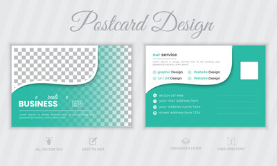 Corporate business postcard design template. amazing and modern postcard design, post card design.