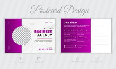 Corporate business postcard design template. amazing and modern postcard design, post card design.