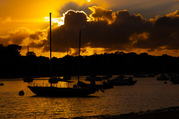 Sonnenuntergang Boote Schiffe
