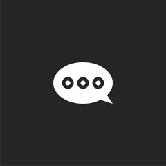 Voice speech bubble vector icon. Messages icon. Communicate symbol on black