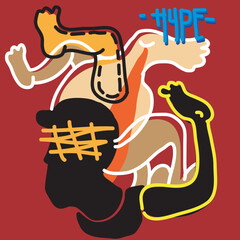 Fototapeta premium Abstract character that define humans, in different shape and activity.