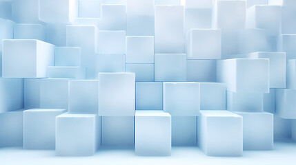 An abstract artistic rendering of a wall textured with light white-blue blocks, amidst a dreamy, soft-focus ambiance