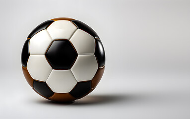 Naklejka premium Soccer ball on white background. Space for text