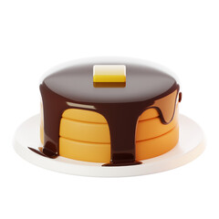 Fast food icon concept. 3d rendering pancake icon