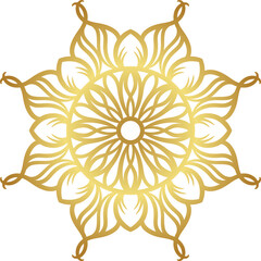 Mandala with gold color gradations