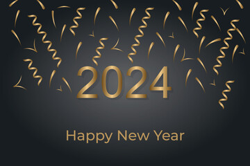 Vector 2024 happy new year background banner for your seasonal invitations festive posters