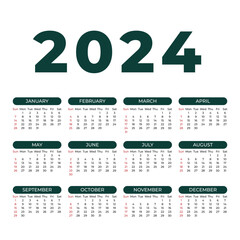 Vector 2024 calendar template editable vector