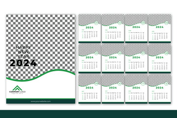 Vector desk calendar template 2024