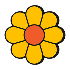 Retro Groovy Flower