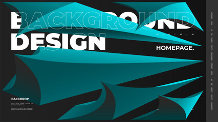 Abstract web page, homepage, landing page concept. Strict and discreet background. Type and polyhedral simple 3D shapes.