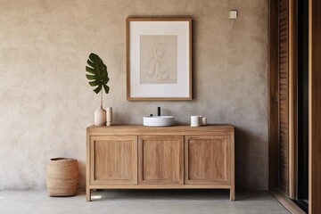  blank frame on the wall of an contemporary home
