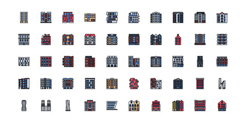 building icon set