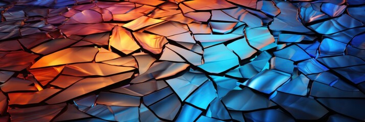 Shattered Glass Mosaic: Intricately arranged sharp and fragmented glass shards create a captivating abstract mosaic for your desktop wallpaper.