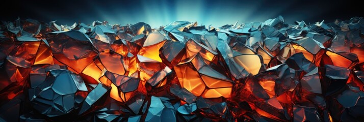 Glass Shards Symphony: A captivating portrayal of sharp and fragmented glass shards meticulously arranged to create an abstract mosaic for your desktop wallpaper.