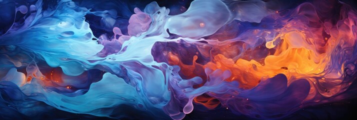 Celestial Confluence: Swirling Oil and Water Uniting in a Desktop Background.