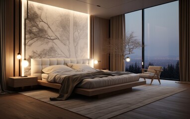 3d render of modern interior bedroom