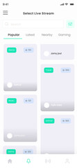 Game Live Streaming and Gaming Stream Mobile App UI Kit Template