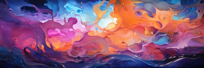 Fototapeta na wymiar Abstract wallpaper, Psychedelic Oil on Water: Vividly colored oil swirling on water's surface, producing a surreal, psychedelic effect. background, desktop background.