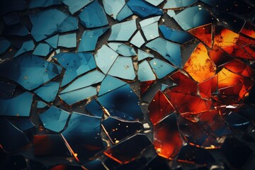 Abstract wallpaper, Cracked Mirror Dreams: A shattered and cracked mirror reflecting a dreamlike world of distortion and abstraction. background, desktop background.