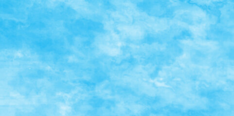  modern and fresh watercolor clouds sky background, Sky clouds with brush painted blue watercolor texture, small and large clouds alternating and moving slowly on cloudy winter morning blue sky.