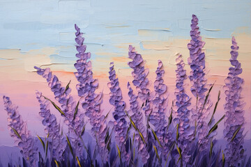 Lavender Dreams: An Original Floral Impasto Masterpiece, Captured on Canvas in Oil Painting