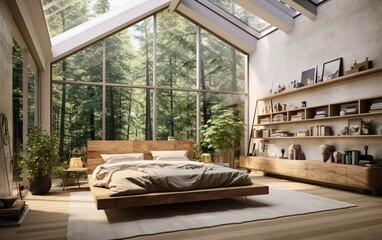 3d render of light interior bedroom