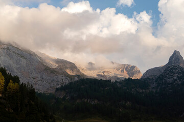 Schottmalhorn mountain at Funtensee, Kärlingerhaus, Berchtesgaden National park