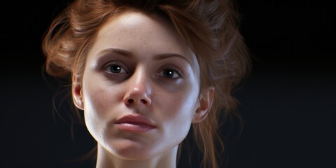 A beautiful 35 year old woman without make-up. closeup portrait of elegant middle aged woman, generative ai