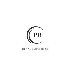 PR logo. P R design. White PR letter. PR, P R letter logo design. Initial letter PR linked circle uppercase monogram logo. P R letter logo vector design.  - obrazy, fototapety, plakaty