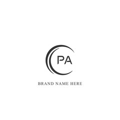 PA logo. P A design. White PA letter. PA, P A letter logo design. Initial letter PA linked circle uppercase monogram logo. P A letter logo vector design. 
