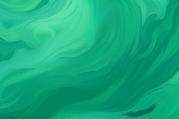 An abstract painting with vibrant green and blue hues