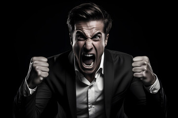 Angry businessman shouting