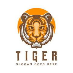Tiger Head logo design vector illustration template