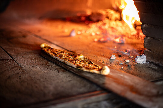 Baking pita kıymalı pide and kuşbaşılı pide. 