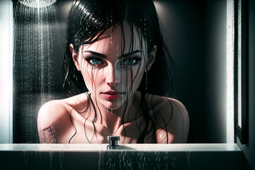 beautiful woman relaxing in a bath.