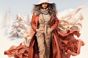 Obraz premium woman in a fur coat
