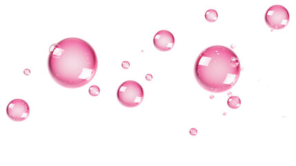 Soap pink bubble isolated on white background, AI Generated - obrazy, fototapety, plakaty