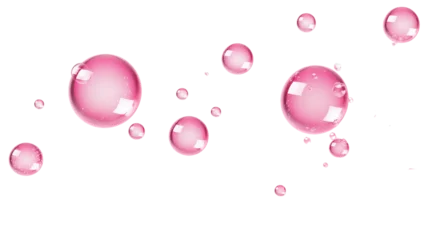 Foto op Canvas Soap pink bubble isolated on white background, AI Generated © aiartist