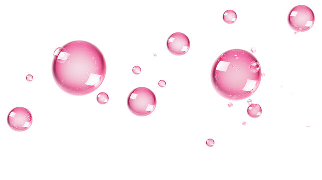 Soap pink bubble isolated on white background, AI Generated