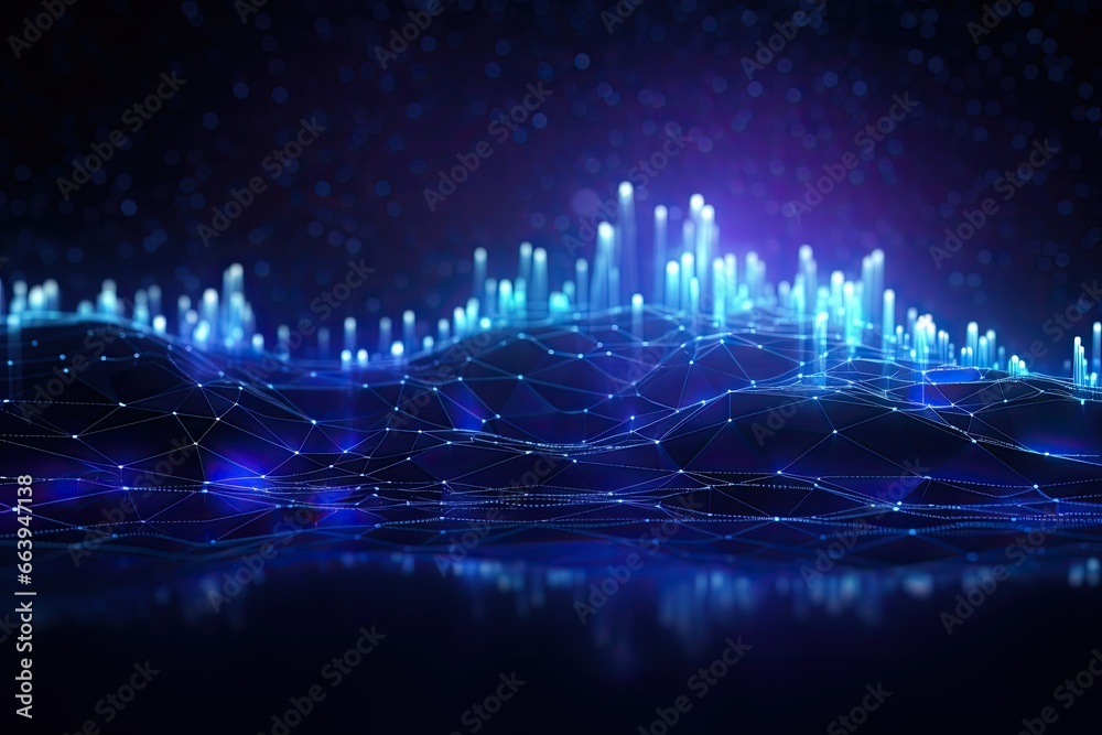 Poster 3d rendering of abstract digital background with connection lines and dots. network concept, futuris