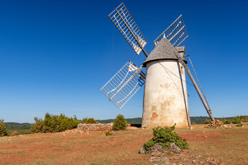 Windmill (Le Moulin de Redounel), La Couvertoirade in Larzac, Aveyron, France