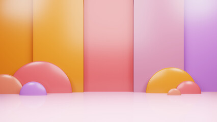 Cheerful 3D Studio Backdrop: Bringing Colorful Concepts to Life