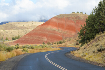 Red and tan hues of Painted Hills section of John Day Fossil Beds National Monument