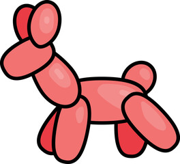 Balloon dog shape line icon