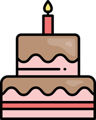 Birthday cake line icon